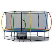 Kahuna 10 ft x 15 ft Oval Outdoor Trampoline with Reversible Rainbow & Orange Safety Pad Safety Net and Ladder V240-TRA-ZOV-1015-RBOR