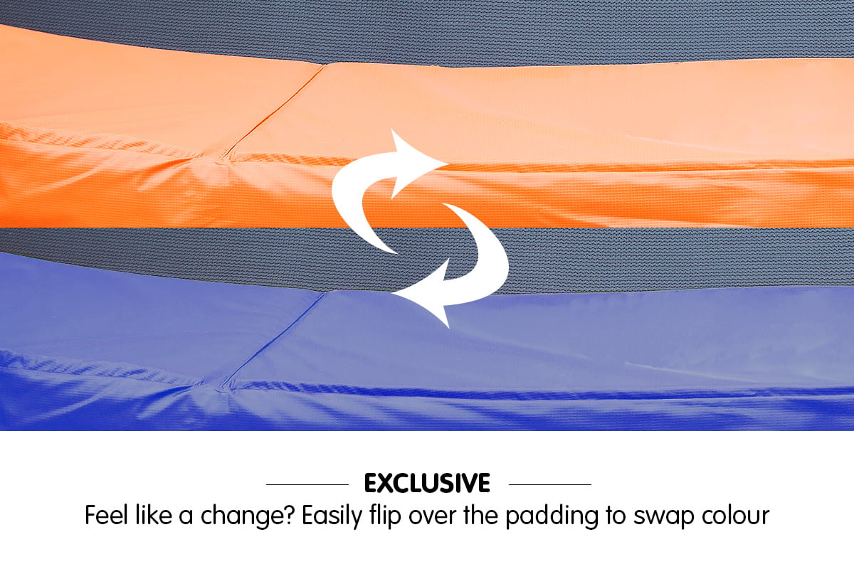Kahuna 10ft Trampoline Reversible Replacement Pad Round - Orange/Blue V240-TRP-PAD-ORBU-10
