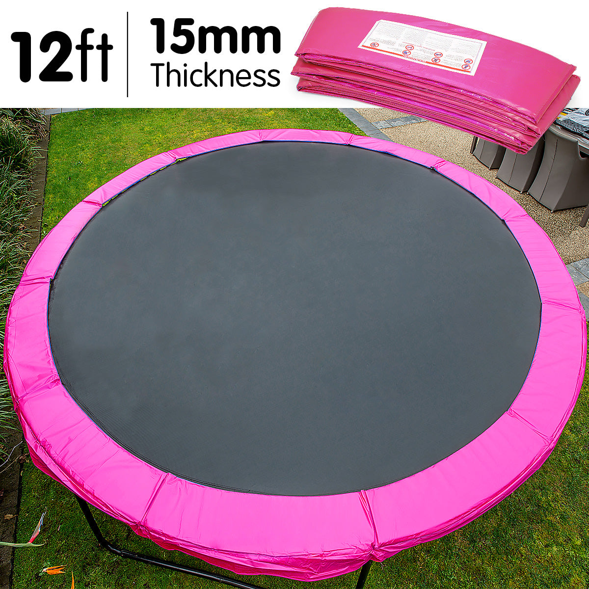 Kahuna 12ft Trampoline Replacement Pad Round - Pink V240-TRP-PAD-PK-12