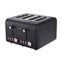 Pronti 4 Slice Toaster Rose Trim Collection - Black V240-TSR-4SL-GST-BK