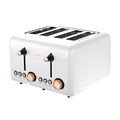 Pronti 4 Slice Toaster Rose Trim Collection - White V240-TSR-4SL-GST-WH