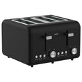 Pronti Silver Noir Collection 4 Slice Toaster with Dual Controls V240-TSR-T02-GST-BK