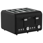 Pronti Silver Noir Collection 4 Slice Toaster with Dual Controls V240-TSR-T02-GST-BK