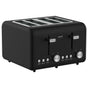 Pronti Silver Noir Collection 4 Slice Toaster with Dual Controls V240-TSR-T02-GST-BK