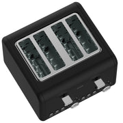 Pronti Silver Noir Collection 4 Slice Toaster with Dual Controls V240-TSR-T02-GST-BK