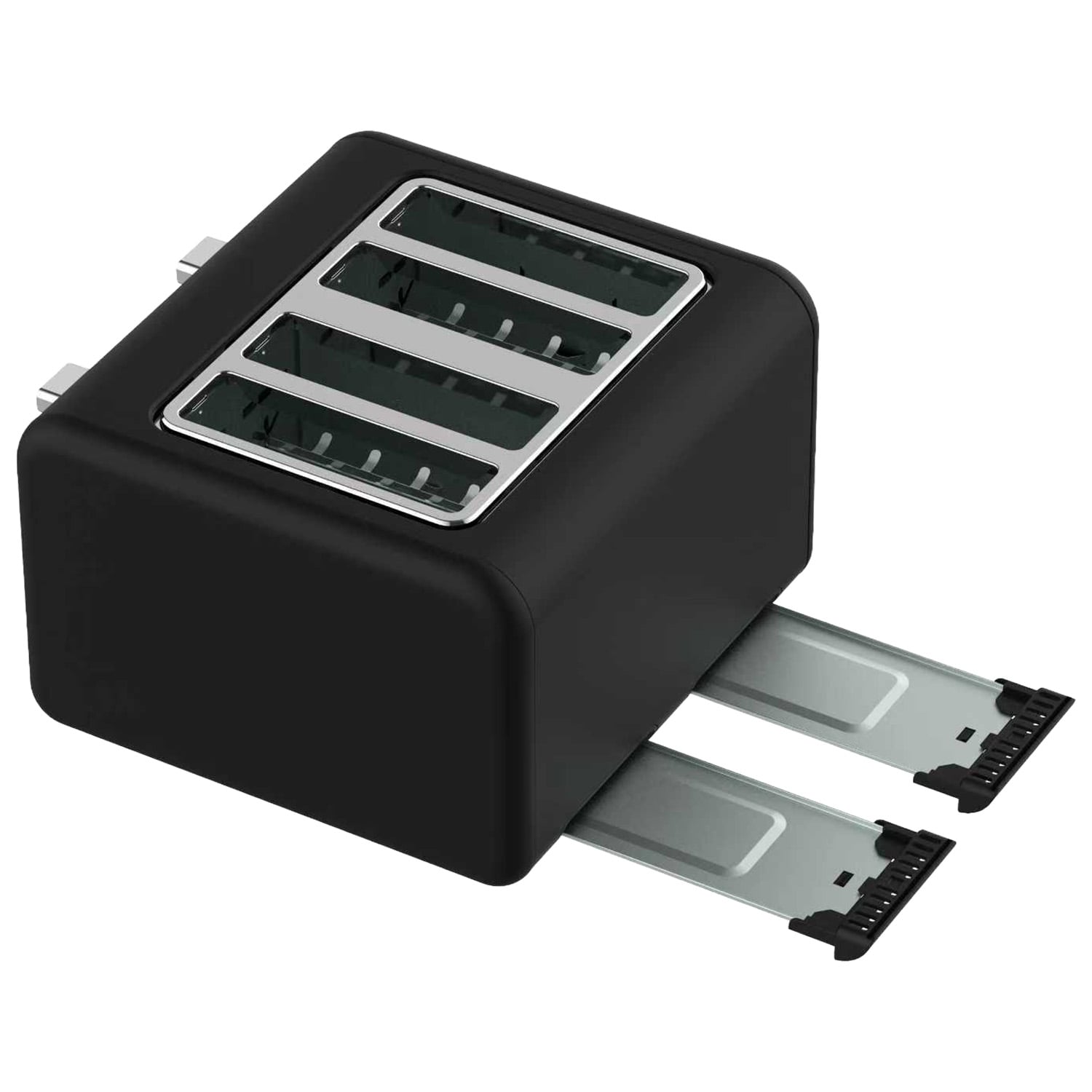 Pronti Silver Noir Collection 4 Slice Toaster with Dual Controls V240-TSR-T02-GST-BK