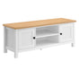Sarantino Gio TV Entertainment Stand Cabinet Cupboard in White and Natural Wood Finish V240-TVS-064-02-WHN