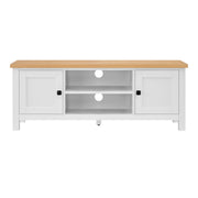 Sarantino Gio TV Entertainment Stand Cabinet Cupboard in White and Natural Wood Finish V240-TVS-064-02-WHN