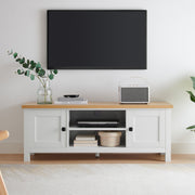 Sarantino Gio TV Entertainment Stand Cabinet Cupboard in White and Natural Wood Finish V240-TVS-064-02-WHN