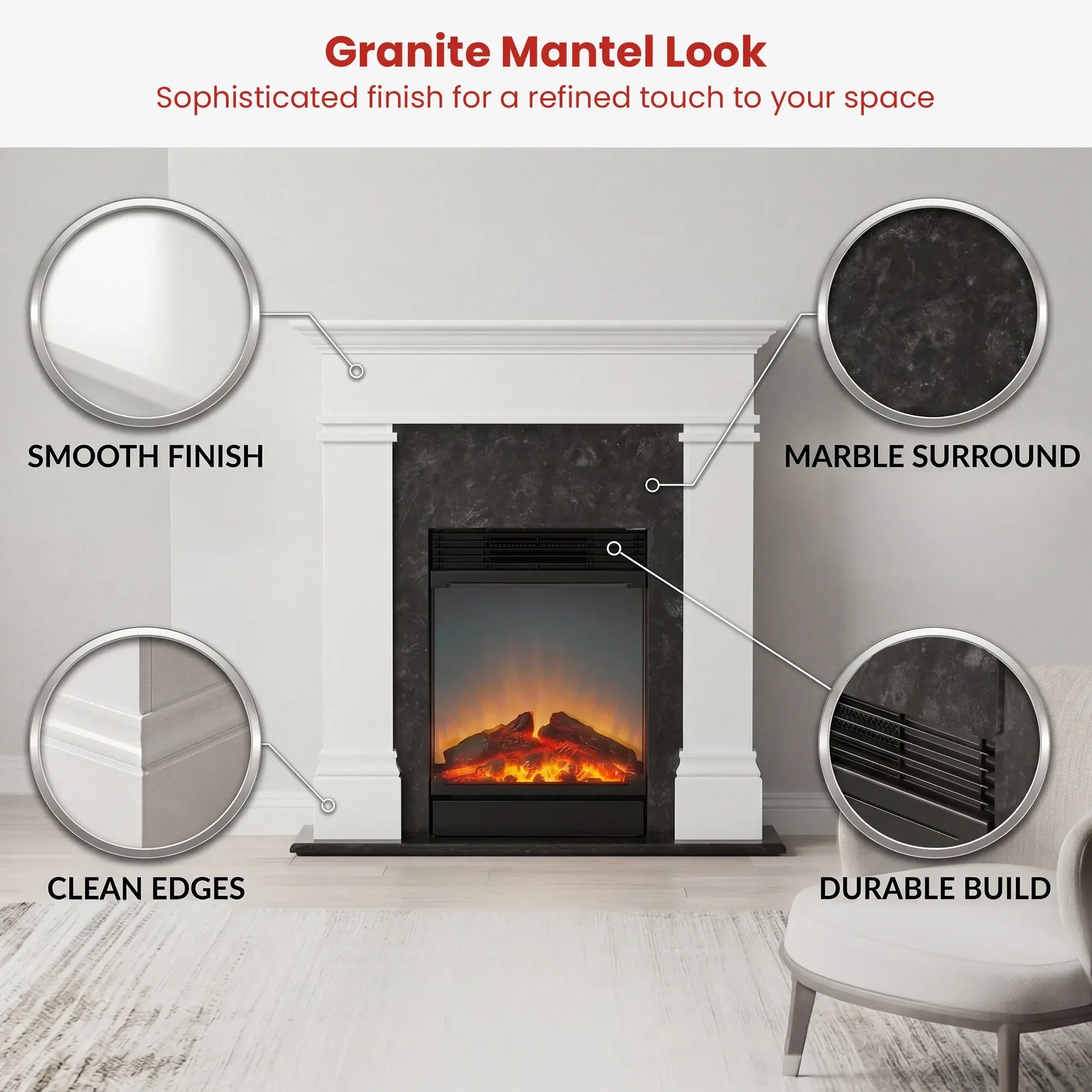 Dimplex 1.5kW Mini Taylor Suite Optiflame Electric Fireplace w/ LED Flame Effect V240-TYL15-AU