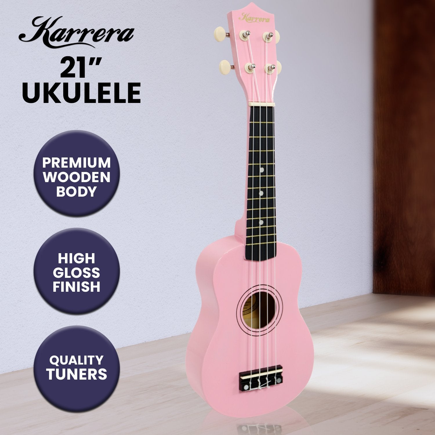 Karrera 21in Ukulele - Pink V240-UKL-21-PK