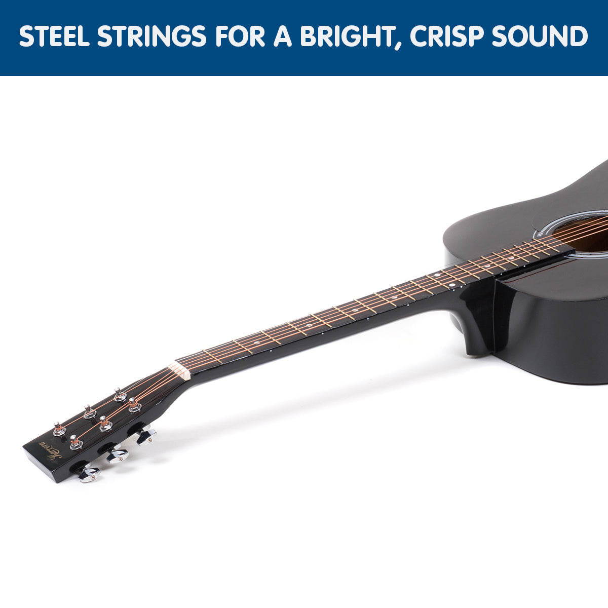 Karrera 41in Acoustic Wooden Guitar with Bag - Black V240-WAC41-NC-BK