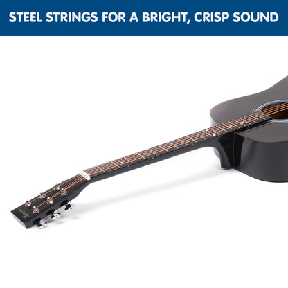 Karrera 41in Acoustic Wooden Guitar with Bag - Black V240-WAC41-NC-BK