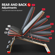 Powertrain Home Gym Bench Adjustable Flat Incline Decline FID 250KG Load V240-WBD-01B
