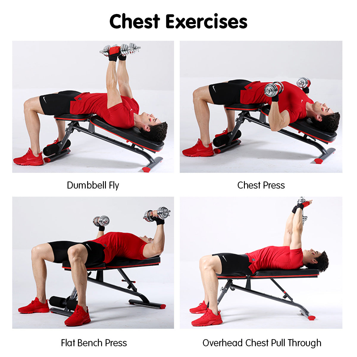 Powertrain Home Gym Bench Adjustable Flat Incline Decline FID 250KG Load V240-WBD-01B