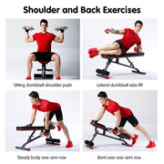 Powertrain Home Gym Bench Adjustable Flat Incline Decline FID 250KG Load V240-WBD-01B