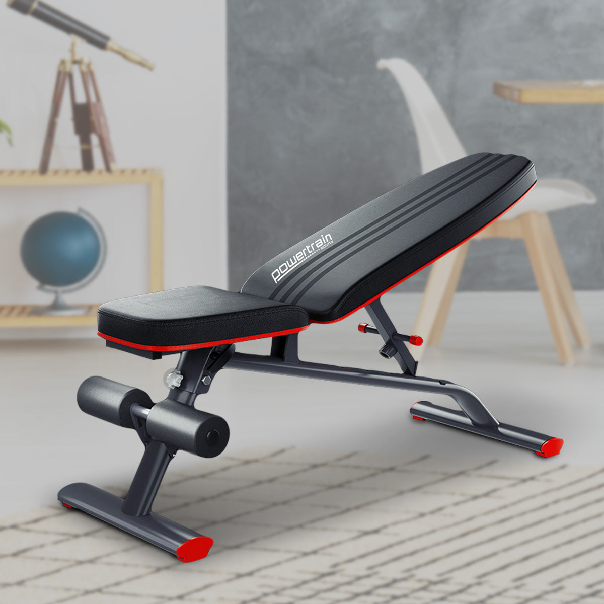 Powertrain Home Gym Bench Adjustable Flat Incline Decline FID 250KG Load V240-WBD-01B