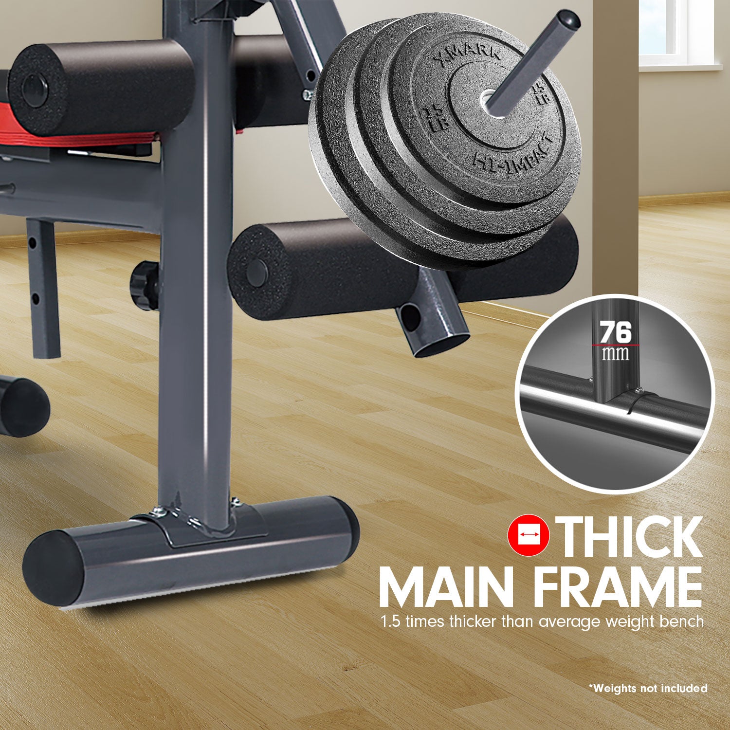 Powertrain Adjustable Weight Bench Home Gym Bench Press - 302 V240-WBD-302