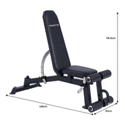 Powertrain Multi Workout Bench with Transport Wheels and Adjustable Backrest V240-WBD-JX-190