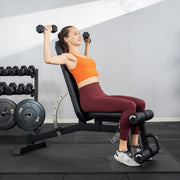 Powertrain Multi Workout Bench with Transport Wheels and Adjustable Backrest V240-WBD-JX-190
