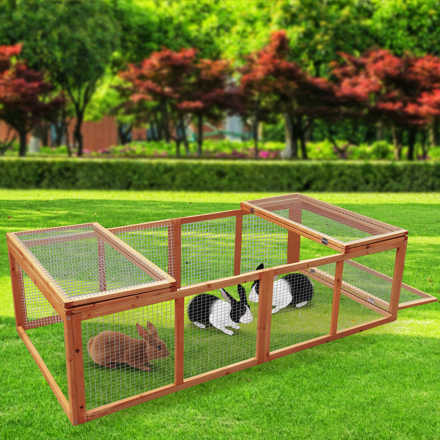 Furtastic Rectangular Wooden Chicken Coop & Rabbit Hutch V240-WCC-JOY-001-REC