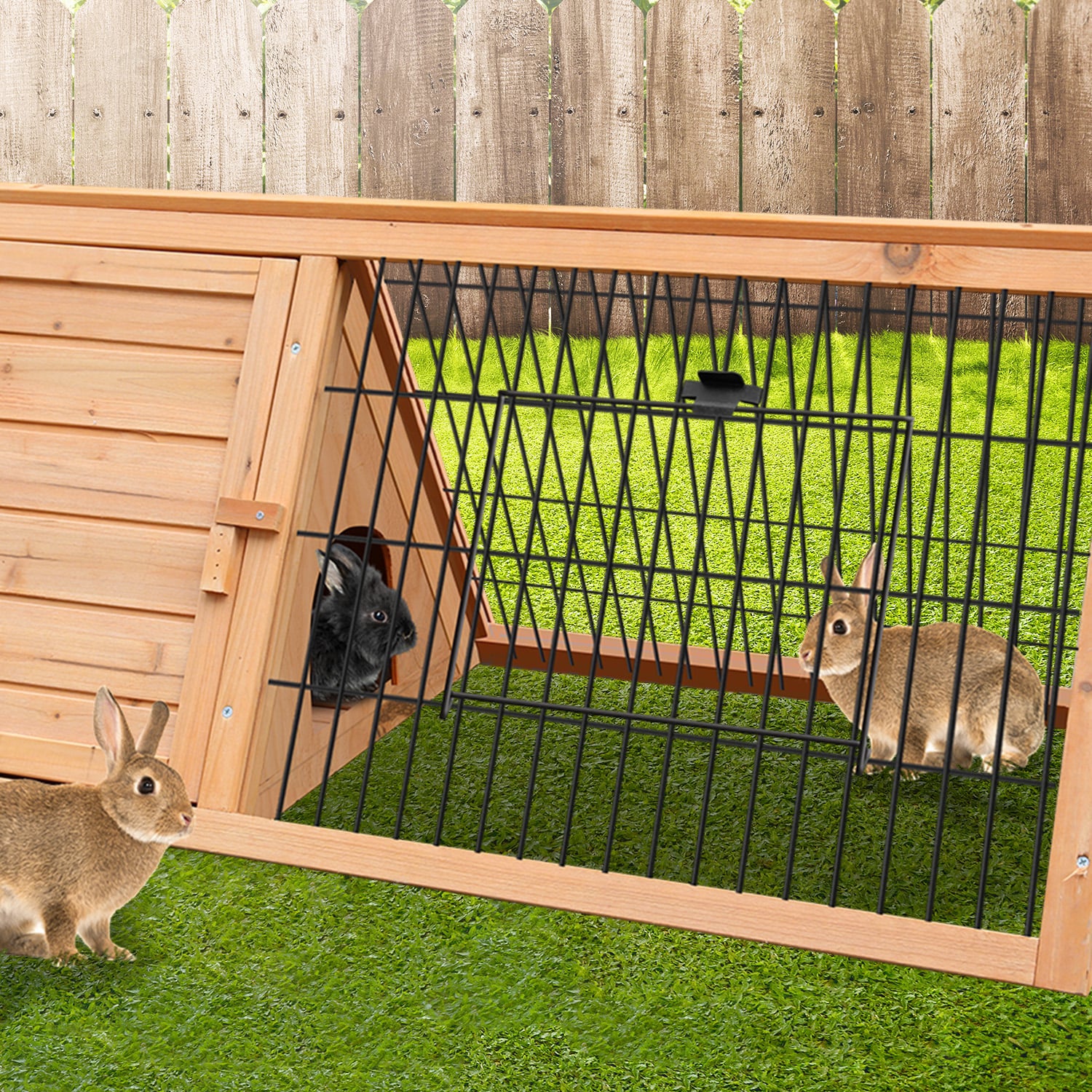 Furtastic Triangle Wooden Rabbit Hutch V240-WCC-JOY-002-TRI