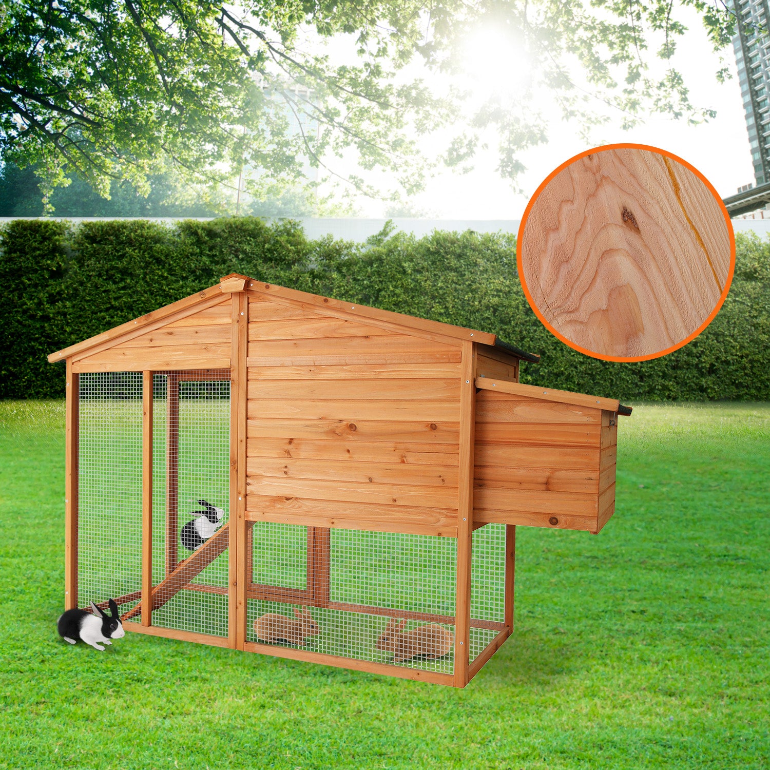 Furtastic Large Chicken Coop & Rabbit Hutch With Ramp V240-WCC-JOY-003-LHR