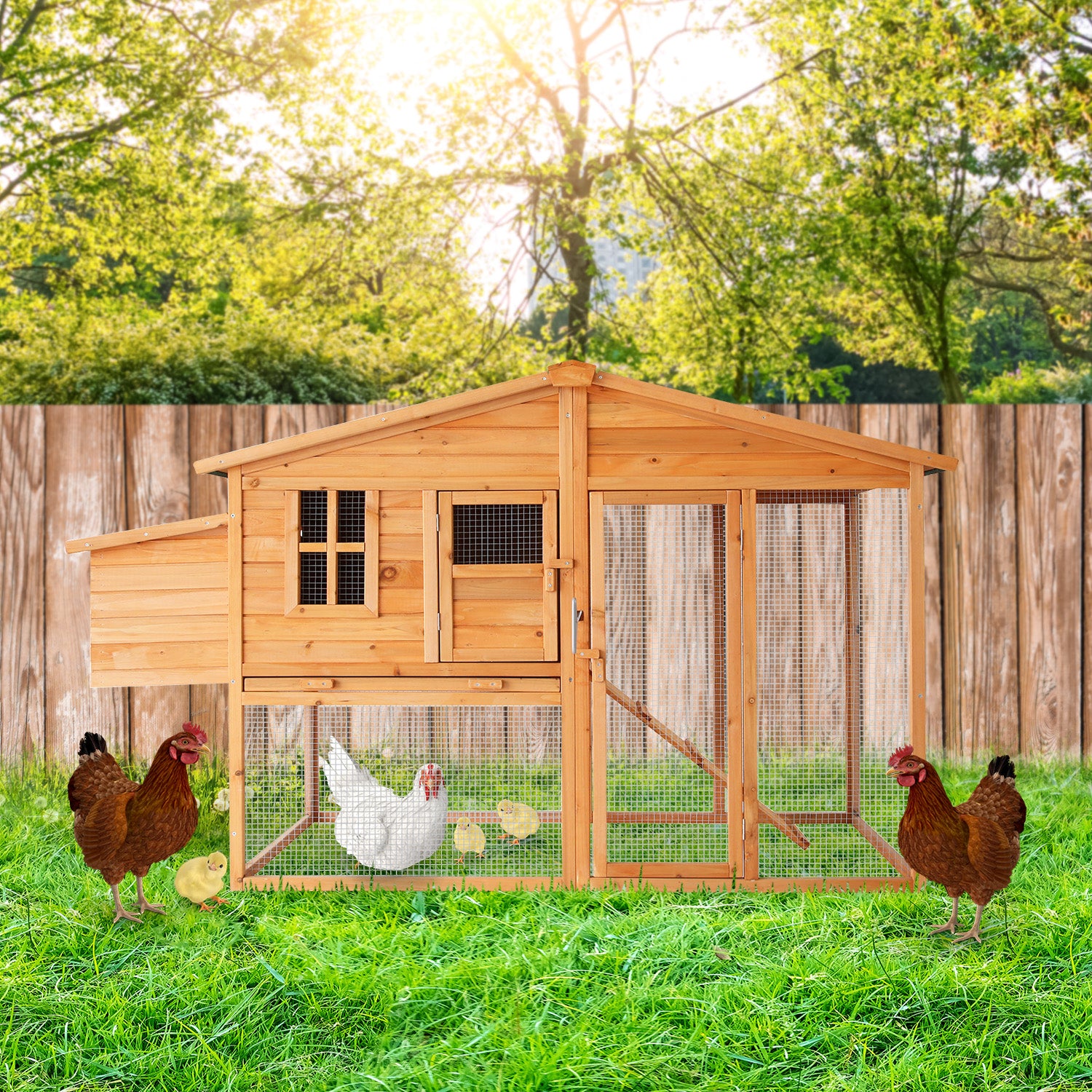 Furtastic Large Chicken Coop & Rabbit Hutch With Ramp V240-WCC-JOY-003-LHR