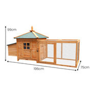 Furtastic Large Wooden Chicken Coop Rabbit Hutch Nesting Box Fir Wood V240-WCC-JOY-004-LHN