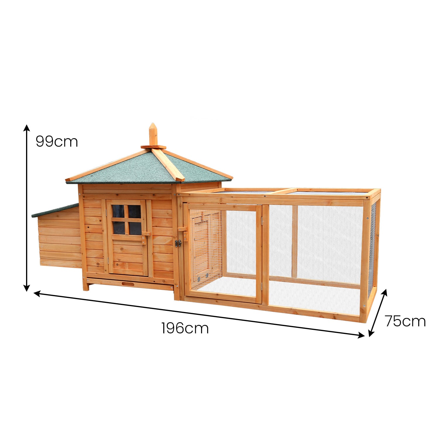 Furtastic Large Wooden Chicken Coop Rabbit Hutch Nesting Box Fir Wood V240-WCC-JOY-004-LHN