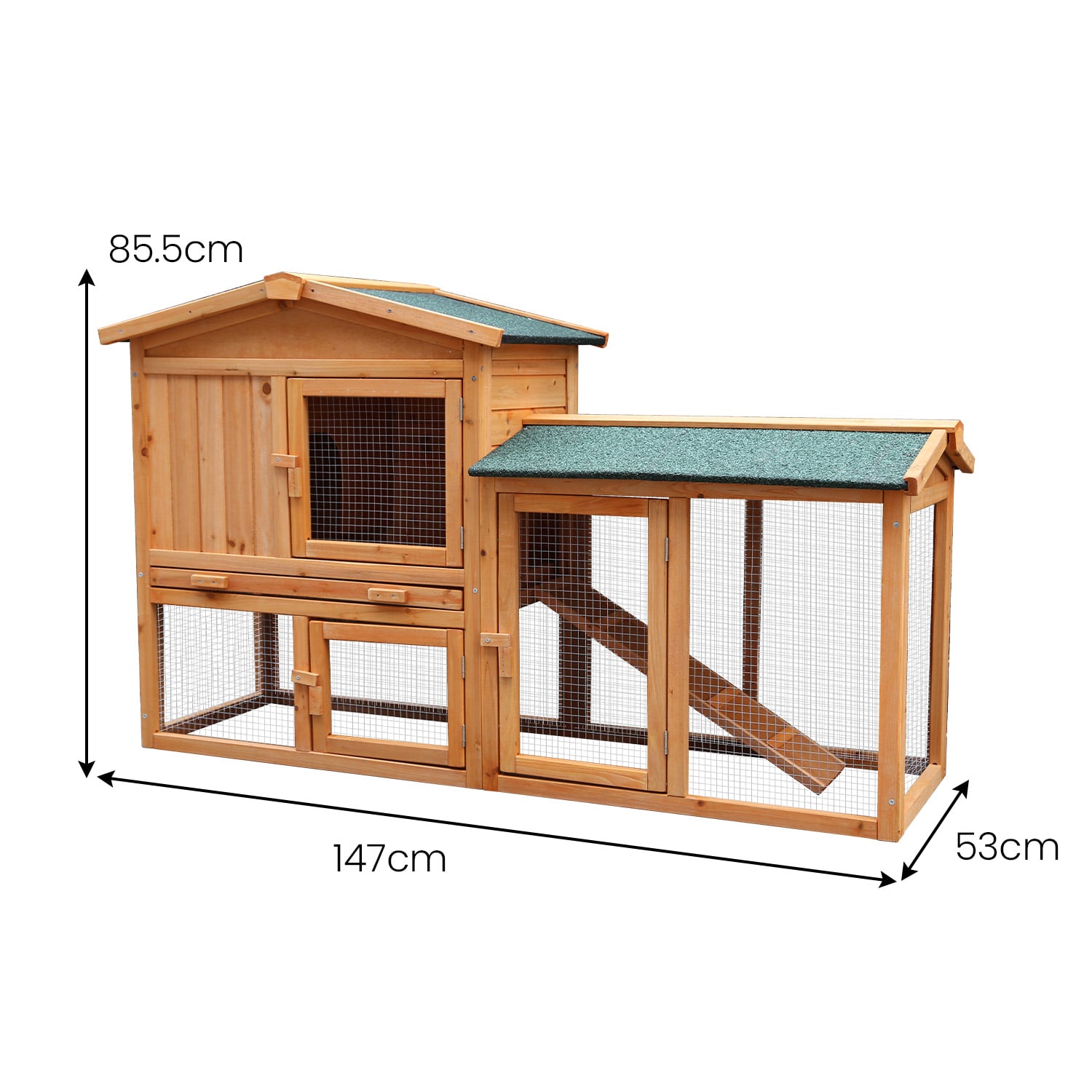 Furtastic Large Wooden Chicken Coop & Rabbit Hutch With Ramp V240-WCC-JOY-005-LHR