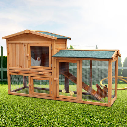 Furtastic Large Wooden Chicken Coop & Rabbit Hutch With Ramp V240-WCC-JOY-005-LHR