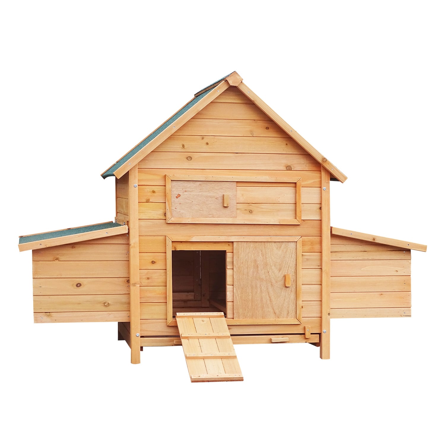 Furtastic Wooden Chicken Coop & Rabbit Hutch With Ramp Nesting Boxes V240-WCC-JOY-008-HBR