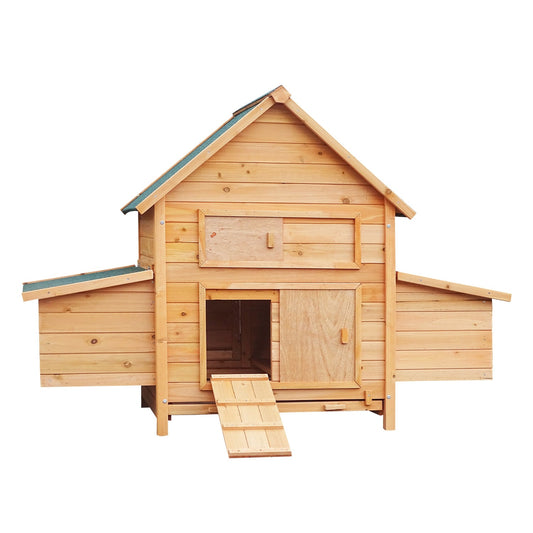 Furtastic Wooden Chicken Coop & Rabbit Hutch With Ramp Nesting Boxes V240-WCC-JOY-008-HBR