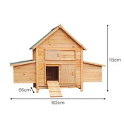 Furtastic Wooden Chicken Coop & Rabbit Hutch With Ramp Nesting Boxes V240-WCC-JOY-008-HBR
