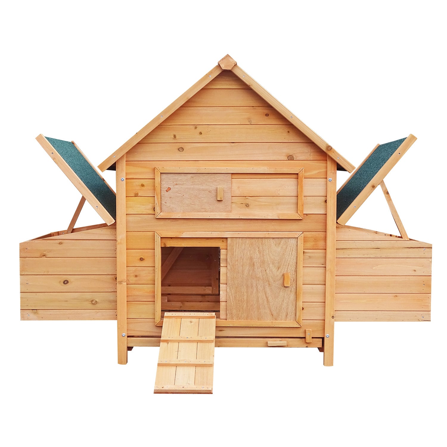Furtastic Wooden Chicken Coop & Rabbit Hutch With Ramp Nesting Boxes V240-WCC-JOY-008-HBR