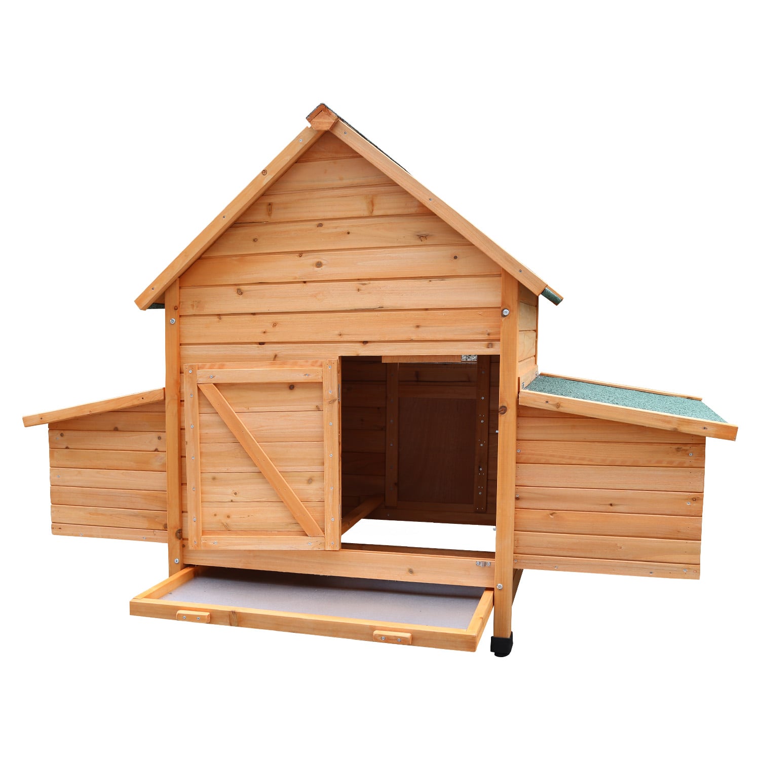 Furtastic Wooden Chicken Coop & Rabbit Hutch With Ramp Nesting Boxes V240-WCC-JOY-008-HBR