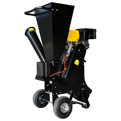 Ducar 89mm Key Electric Start Wood Chipper 420cc 15hp 4-stroke Engine Unleaded Petrol Garden Shredder Mulcher V240-WCP-601C-YLBK