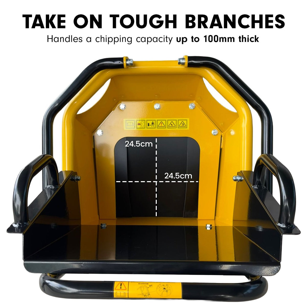 Ducar 70p 3600 Rpm Yellow Black Wood Chipper Shredder Mulcher Grinder Recoil & Electrical Starting System V240-WCP-70P-YLBK