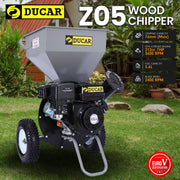 Ducar Wood Chipper Shredder Mulcher Garden 8hp Petrol Motor Upright Grinder - Silver V240-WCP-Z05-SLBK