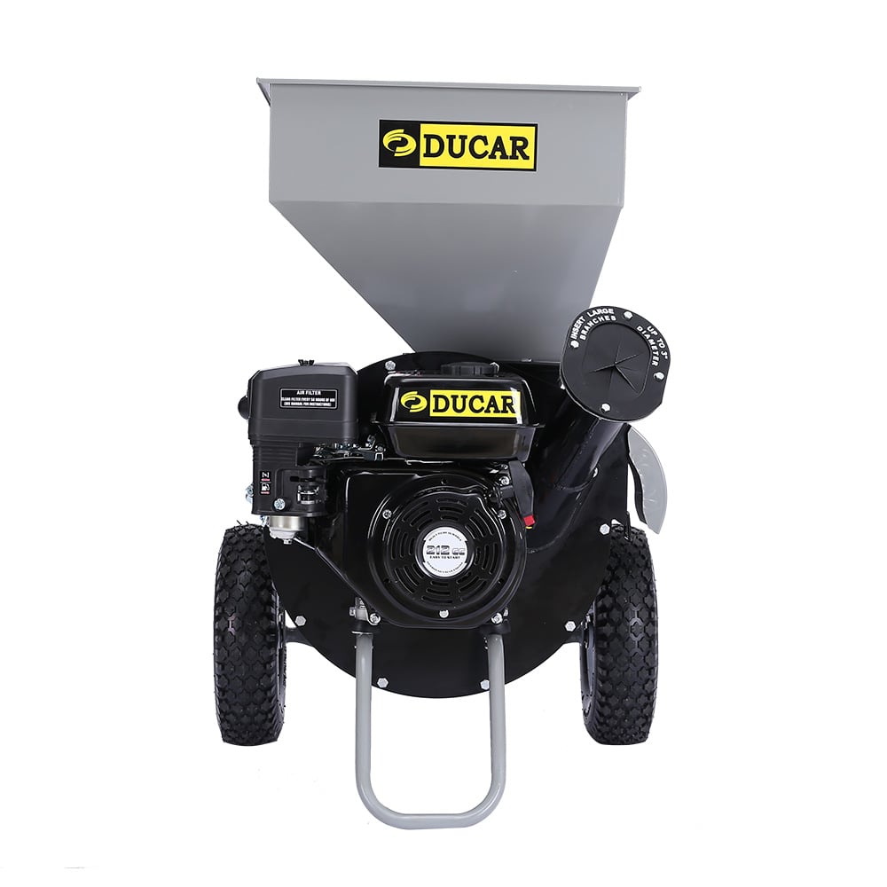 Ducar Wood Chipper Shredder Mulcher Garden 8hp Petrol Motor Upright Grinder - Silver V240-WCP-Z05-SLBK