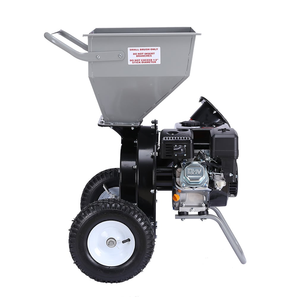 Ducar Wood Chipper Shredder Mulcher Garden 8hp Petrol Motor Upright Grinder - Silver V240-WCP-Z05-SLBK