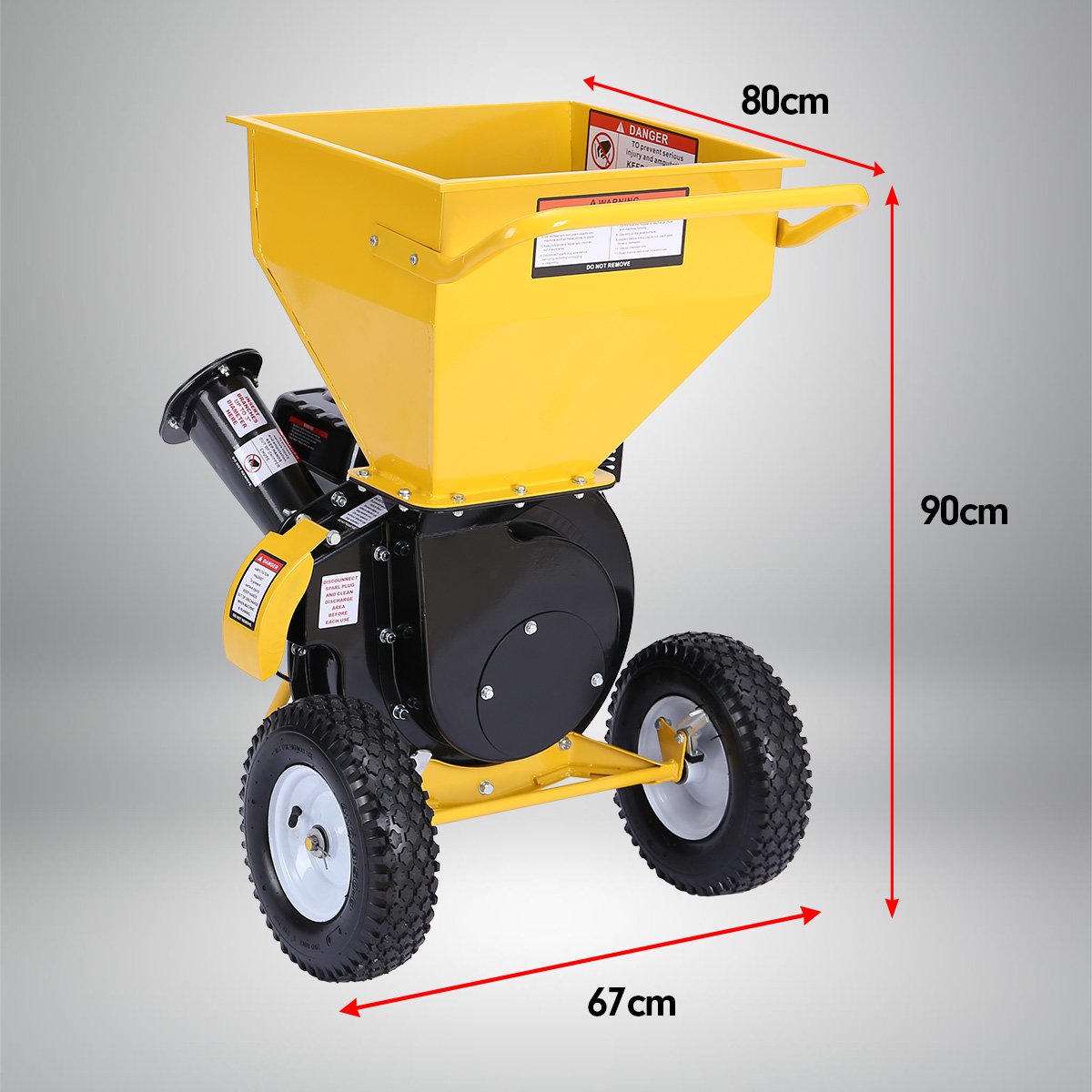Ducar Wood Chipper Shredder Mulcher Garden 8hp Petrol Motor Upright Grinder - Yellow V240-WCP-Z05-YLBK