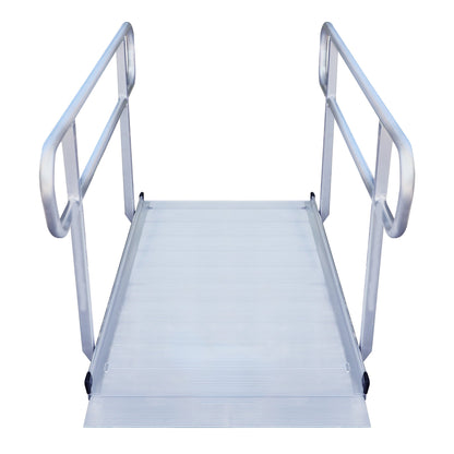 Kartrite 6ft Portable Aluminium Mobility Threshold Access Wheelchair Ramp w/ Handrails V240-WCR-01H-6FT-HND