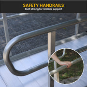 Kartrite 6ft Portable Aluminium Mobility Threshold Access Wheelchair Ramp w/ Handrails V240-WCR-01H-6FT-HND