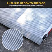 Kartrite 6ft Portable Aluminium Mobility Threshold Access Wheelchair Ramp w/ Handrails V240-WCR-01H-6FT-HND
