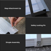 Kartrite 6ft Portable Aluminium Mobility Threshold Access Wheelchair Ramp w/ Handrails V240-WCR-01H-6FT-HND