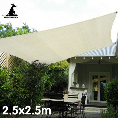 Wallaroo Waterproof Outdoor Shade Sail Sun Cloth Square 2.5x2.5M V240-WPSS-25X25-160