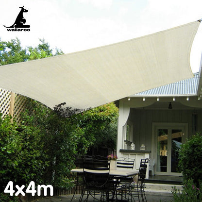 Wallaroo Waterproof Outdoor Shade Sail Canopy Sun Cloth Square 4x4M V240-WPSS-4X4-160