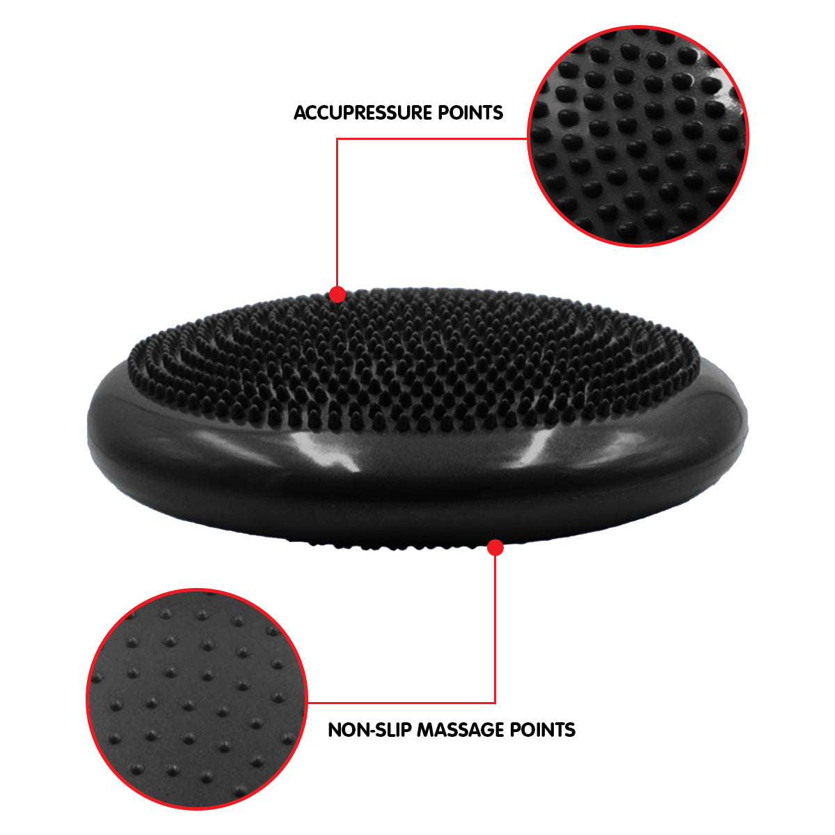 Powertrain Yoga Stability Disc Home Gym Pilates Balance Trainer Black V240-YGA-DSC-BK